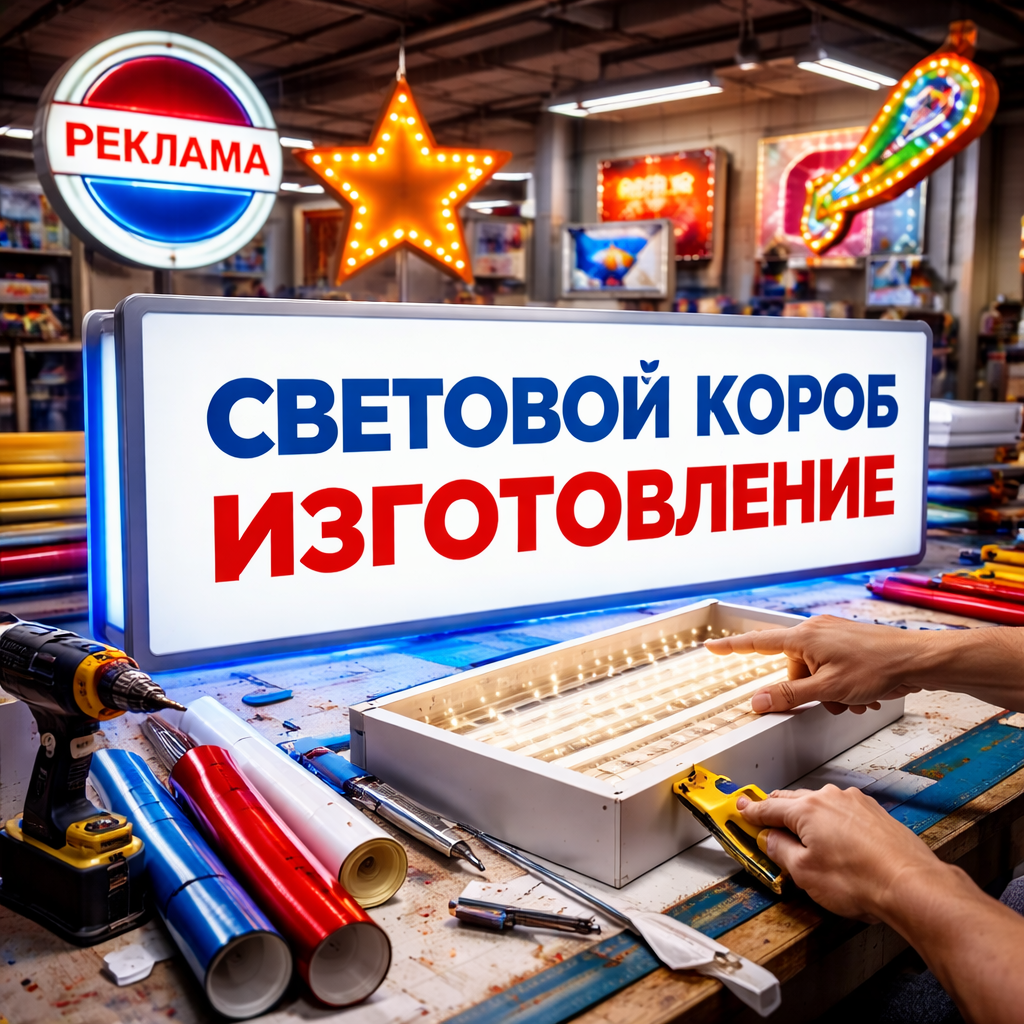 Световой короб на здании в Ялте