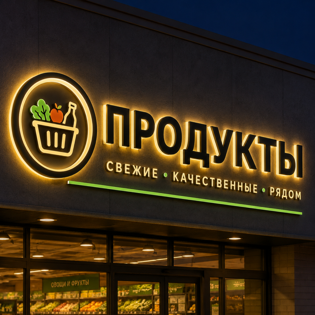 Световая вывеска на здание