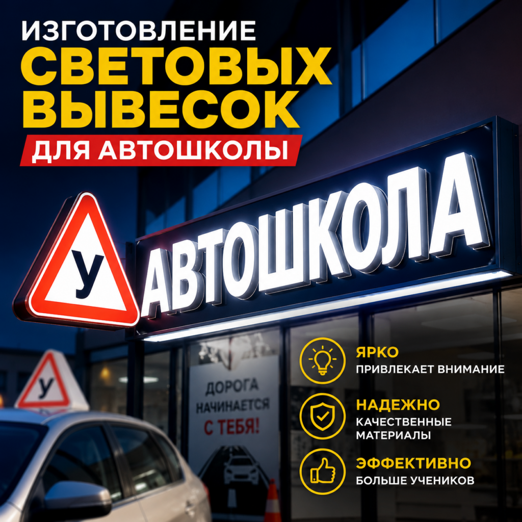 изготовление световых рекламных вывесок