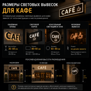 размеры световых вывесок