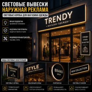 световые вывески наружная реклама короба