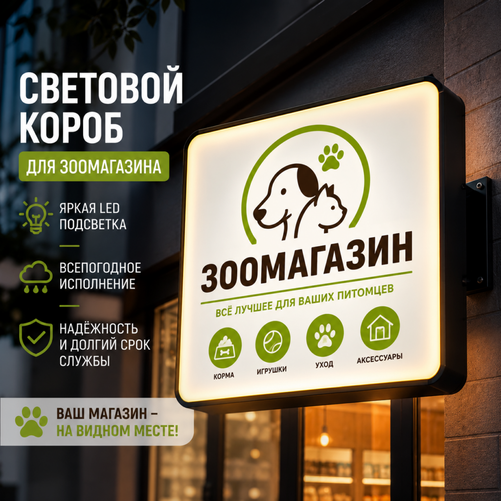 Вывеска рекламный световой короб