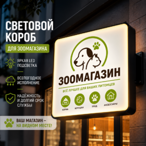 Вывеска рекламный световой короб