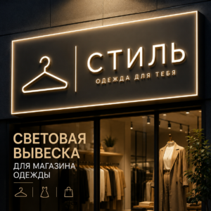 Световая вывеска для магазина