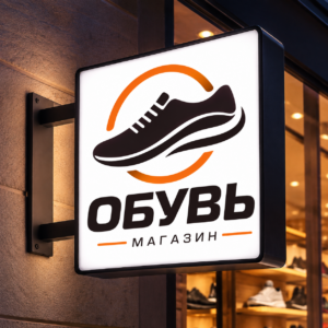 Торцевая вывеска световая