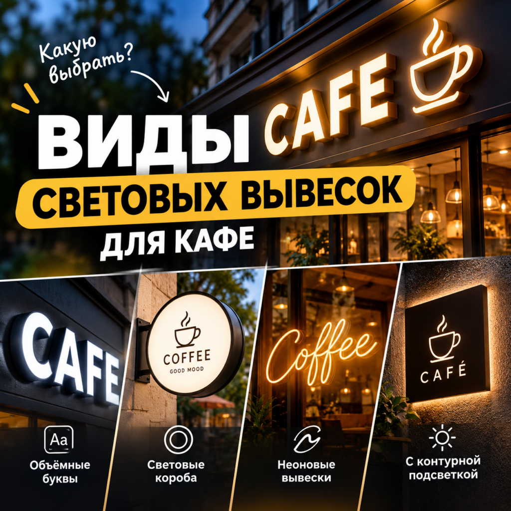 Виды световых вывесок